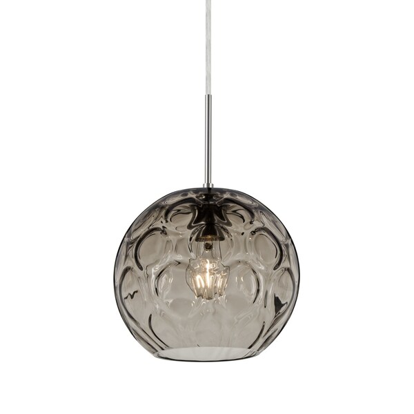 Besa Lighting Bombay Cord Pendant, Smoke, Satin Nickel Finish, 1x60W Incandescent 1JT-BOMYSM-SN - main